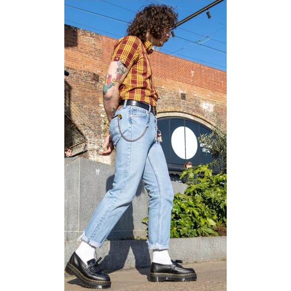 Doc Martens Adrian Quad Leather Platform Tassel Yellow Stitch Loafers M9 W10 - Picture 7 of 13